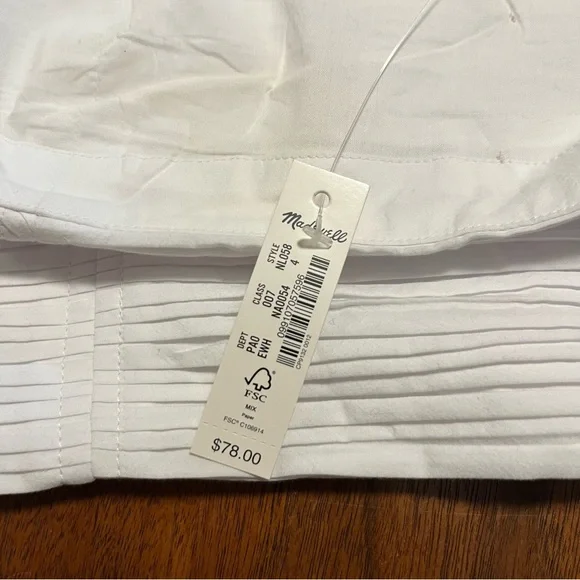 Madewell Poplin Crop Tube Top sz 4 NWT, Preppy, Summer - Picture 8 of 8